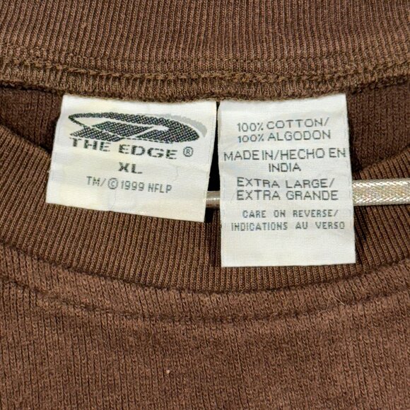 Vintage Cleveland Browns Long Sleeve Striped Sweatshirt XL Brown/Orange 90's - Picture 5 of 8